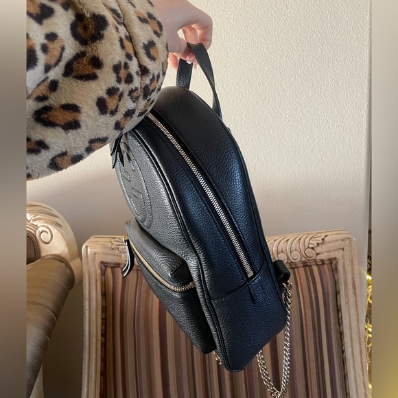 Gucci Soho Backpack Black Gold Chains - Picture 5 of 6